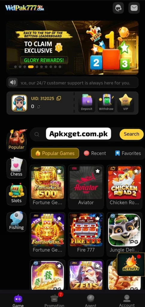 Wdpak777 Game best earning game in pakistan