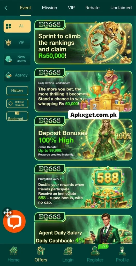 EQ668 earning apk 2026