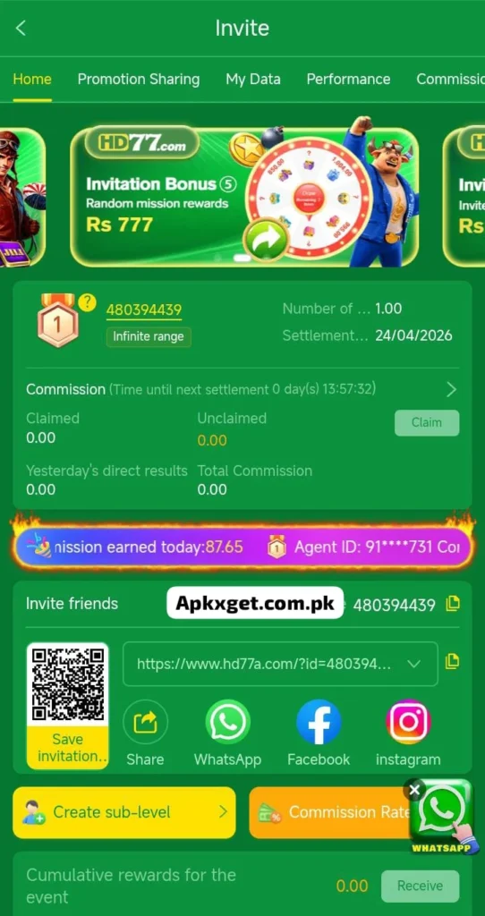 HD77 earning game platform