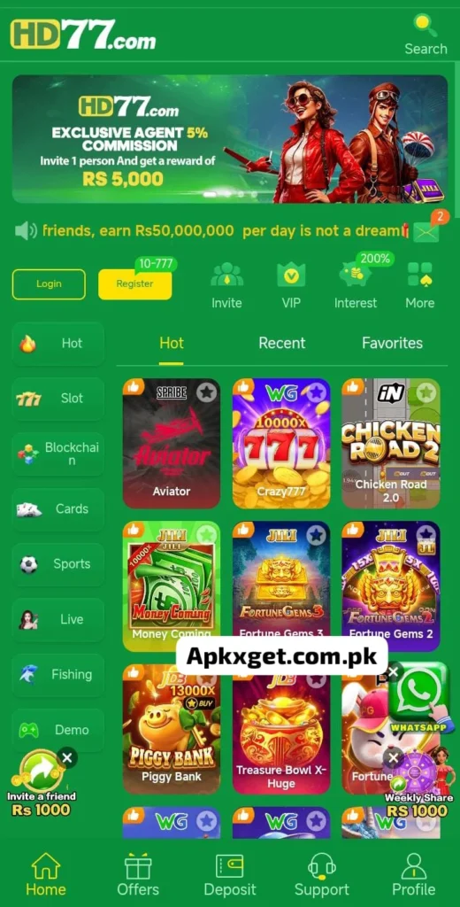 HD77 earning game in pakistan