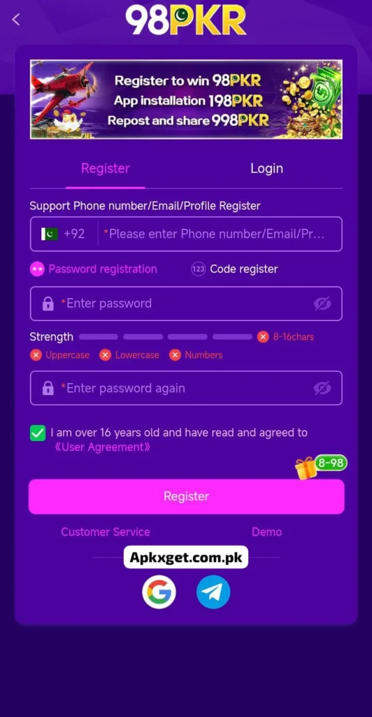 98 PKR real earning money game