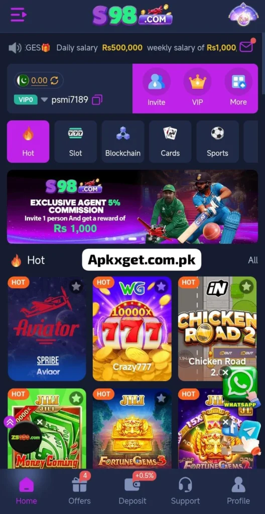 S98 earning game apk